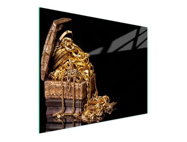 SKÄRBRÄDA I GLAS 52x30 GULD
