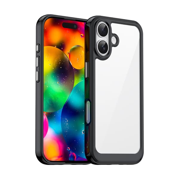 iPhone 17 Ydre Rum Cover - Sort Gennemsigtig