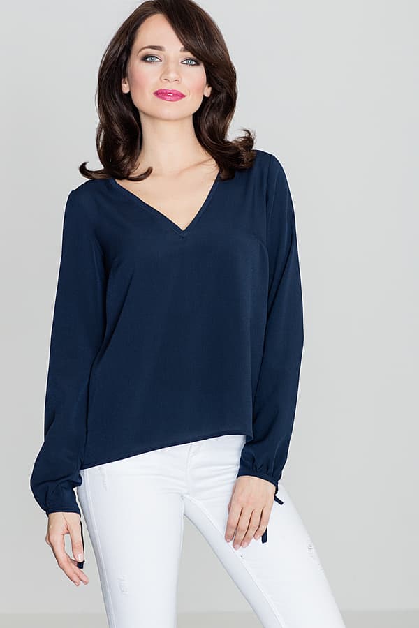 K385 bluse marineblå S
