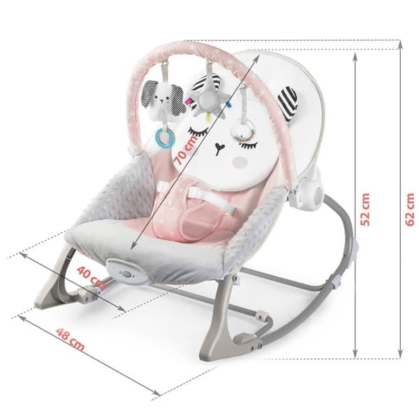 Nukido gungsäng med vibration - rosa