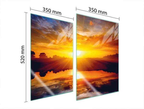 GLASBESKYTTELSESPLADE TIL KØKKEN 2x35x52 SOL