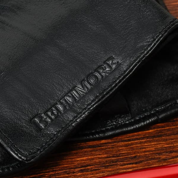 Dame læderhandsker sorte fleece s/m BELTIMORE K25