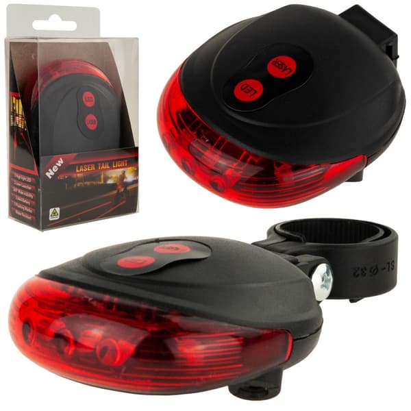HH74 LASER-PYÖRÄVALAISIN 5 LED LASERILLA