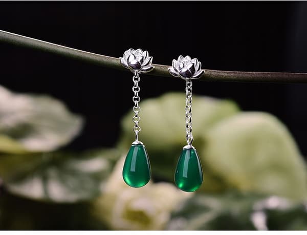 Pendientes de Plata Ágata Natural Plata 925