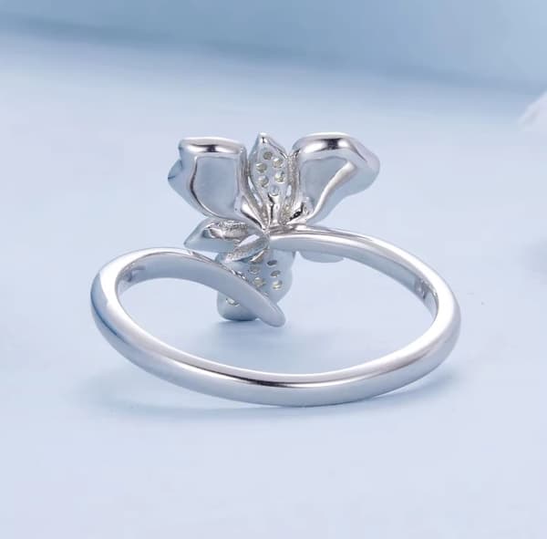 Silverring Justerbar Ring Blomma Iris Silver 925
