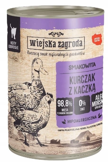Wiejska Zagroda våd kattefoder MIX af smag 12x400g