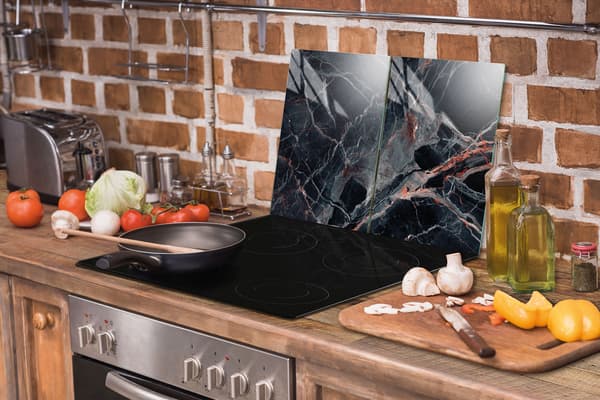 GLASBESKYTTELSESPLADE TIL KØKKEN 2x35x52 MARMOR