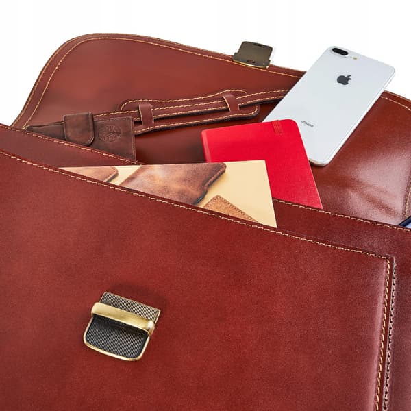 TBA-325 COGNAC Herrelædermappe CLASSY +CERTIFIKAT