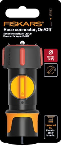 Fiskars Fibercomp Snabbkoppling med Ventil Sprinklerslangkoppling 19mm