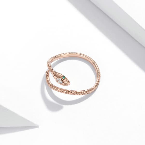 Anillo de oro y plata 925 con forma de serpiente