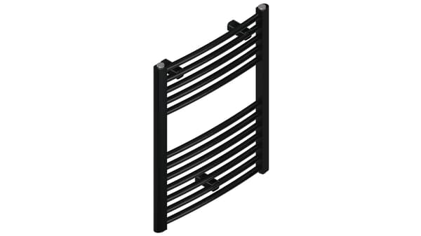 Badeværelsesradiator LUXRAD Basic G 628 x 500 mm sort mat side ZD 286W
