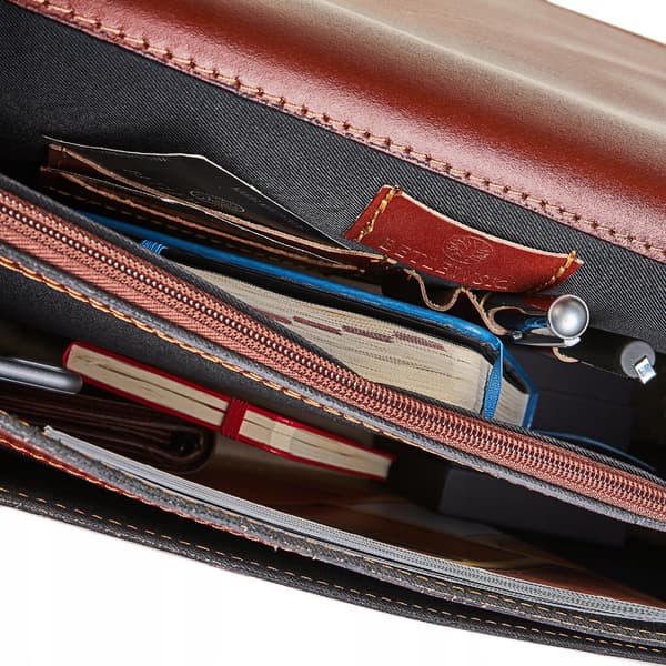 TBA-325 COGNAC Herrelædermappe CLASSY +CERTIFIKAT