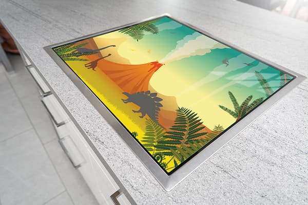 GLASBESKYTTELSESPLADE TIL KOMFUR 70x52 VULKAN