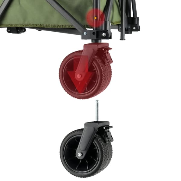 Premium foldbar strandcampingvogn - Armygrøn