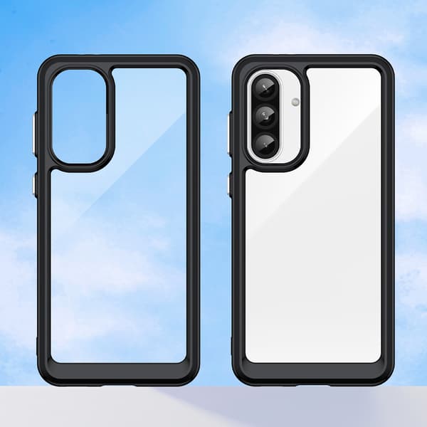 Samsung Galaxy A26 Outer Space-cover med fleksibel ramme - Sort