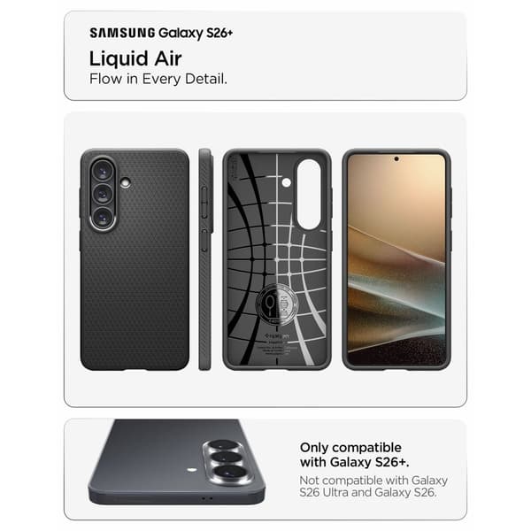 Etui til Samsung Galaxy S26+ Liquid Air - mat sort