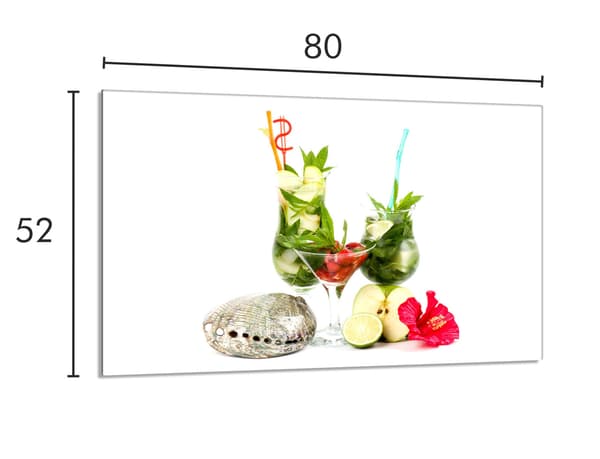 Lasinen liesisuoja 80x52 Hedelmä