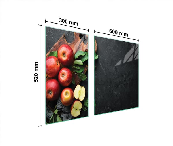 GLASBESKYTTELSESPLADE TIL KOMFUR 90x52 APPLE