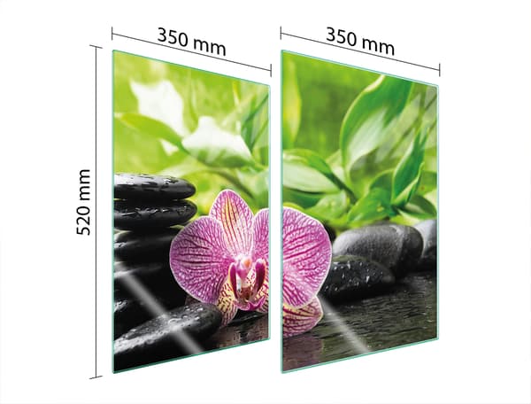 GLASPLADE TIL KØKKEN 2x35x52 ORCHID