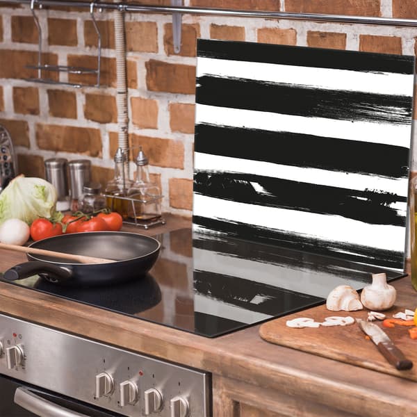 Glasskydd för spishäll 60x52 ränder