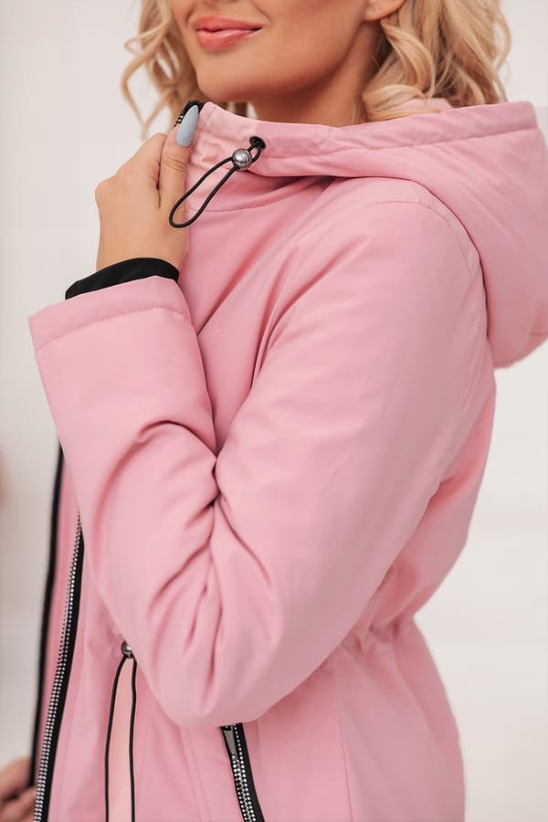 Slimming parka overgangsjacka med hætte forårs 3XL sort