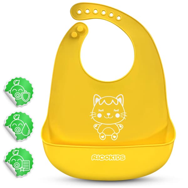 Ricokids silikonhaklapp gul