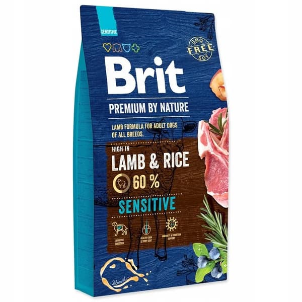Brit Premium By Nature torrfoder för hundar 8 kg lamm
