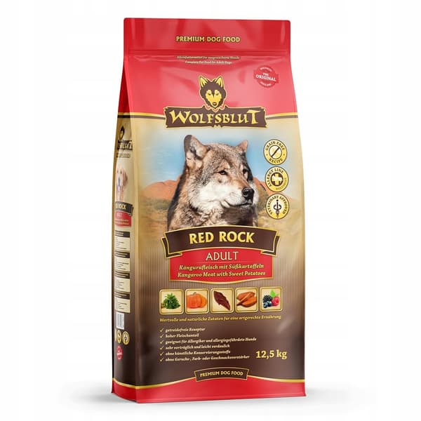 WOLFSBLUT Red Rock torrfoder för vuxna hundar 12,5 kg