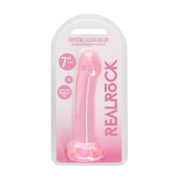 RealRock-dildo imukupilla, sileä, 17 cm