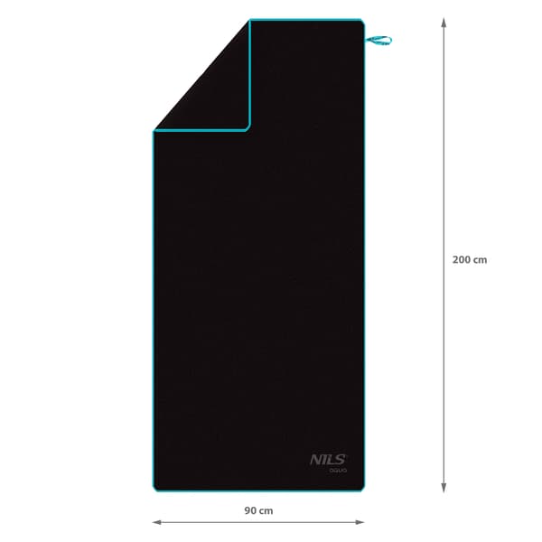 NAR13 SORT MICROFIBER HÅNDKLÆDE 200x90 cm NILS AQUA