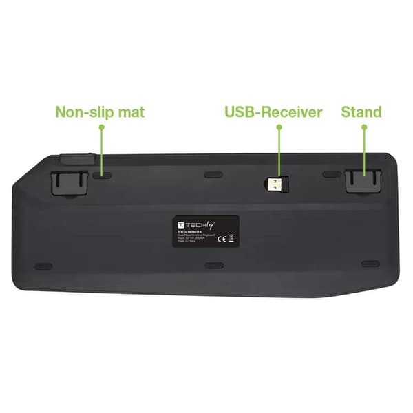 Techly langaton dual-näppäimistö BT/RF touch