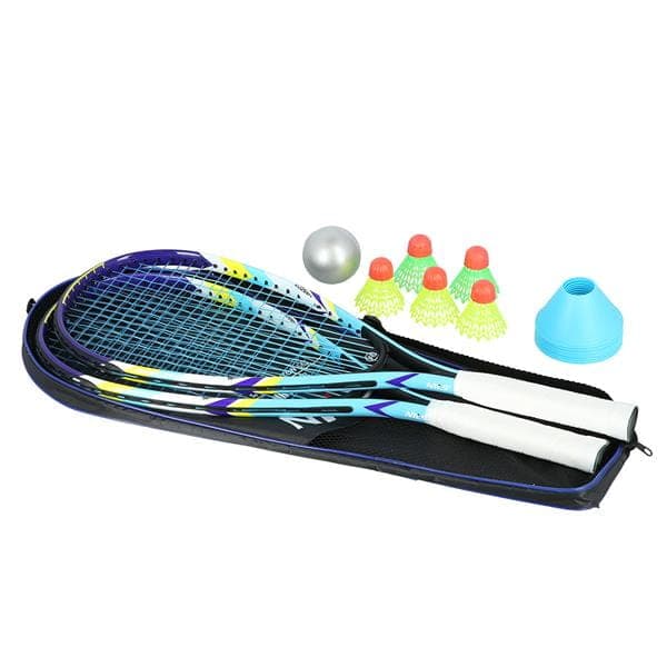 NRS005 CROSSMINTON SET 2 RACKETAR + SKUTTER + MARKERINGAR + BOLL + NILS-HÅLLARE