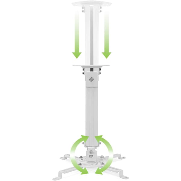 Techly Projektorarm 38-58 cm. 13,5 kg, Loftmontering, Sølv