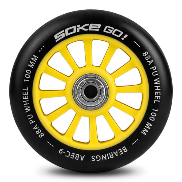Scooterhjul 100 mm gula 2 st