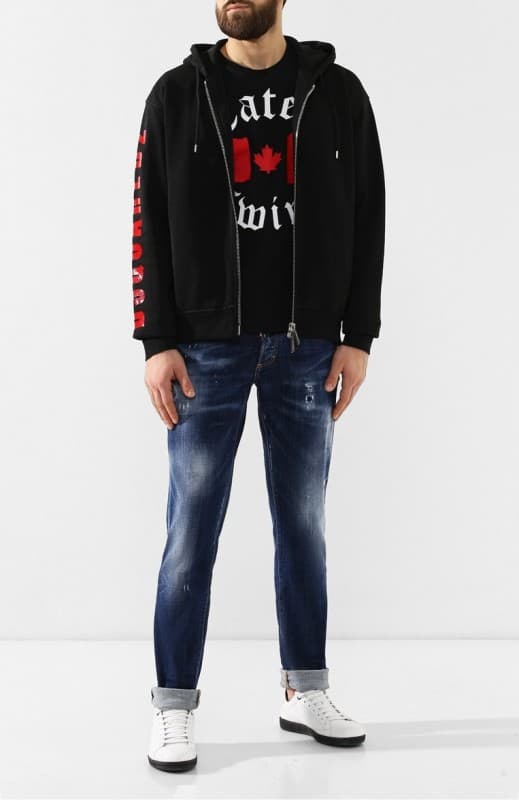DSQUARED2 Herrehættetrøje SORT - Størrelse: L