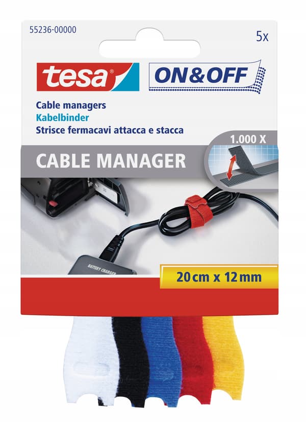 Tesa färgade kardborreband 5x