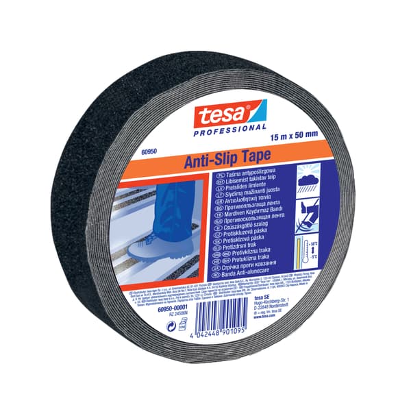 Tesa glat trappetape sort 15m x 50mm x 3