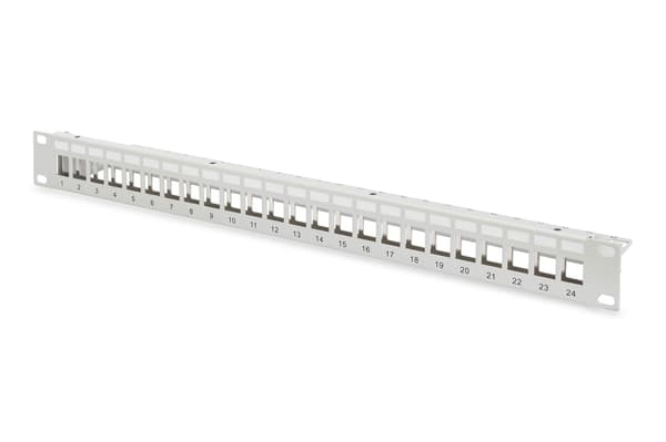 DIGITUS 19" 24-ports 1U patchpanel til Keystone-moduler (RAL 7035)