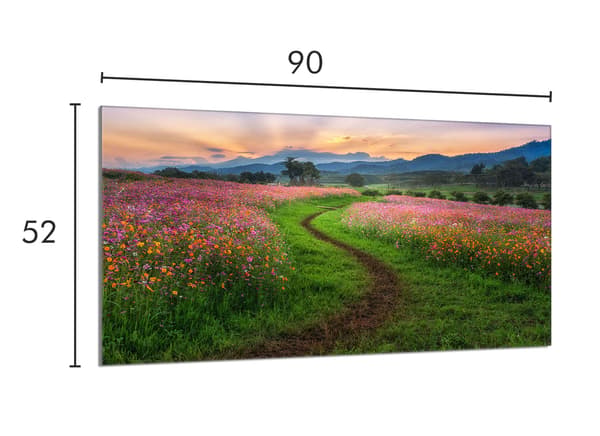 Glasbeskyttelsesplade til komfur 90x52 Mountains