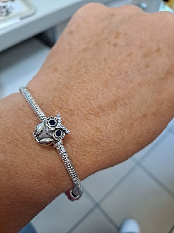 Berlock till Pandora Blåögd Uggla 925 SILVER