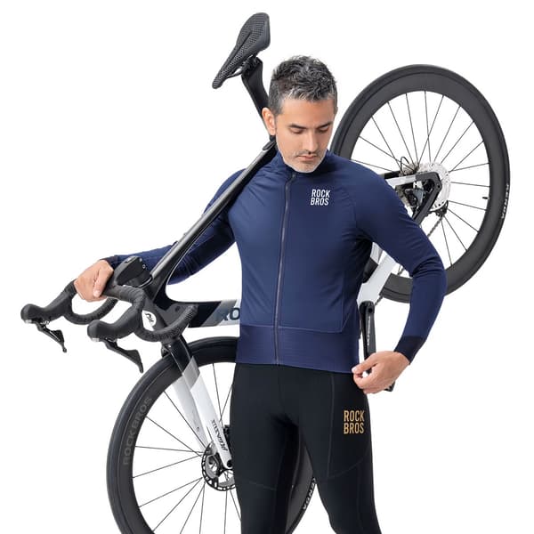 Vinterfleececykeljacka, dubbelt lager, storlek L - blå