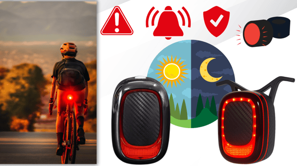 Cykellampe med alarm til saddelstolpe