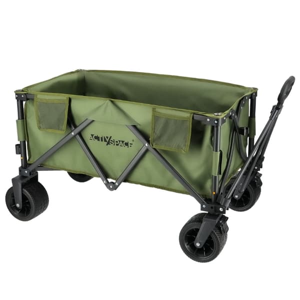 Premium foldbar strandcampingvogn - Armygrøn