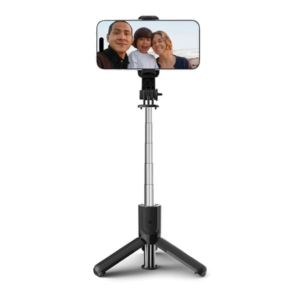 Selfie-stick med stativ til billeder Bluetooth op til 72cm - sort