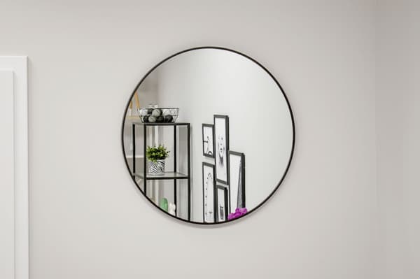 80 cm spejl, sort ramme