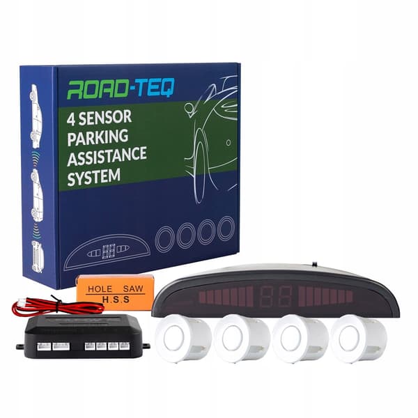 BAKRÄMNINGS PARKERINGSSENSORER UNIVERSAL DISPLAY BUZZER VIT