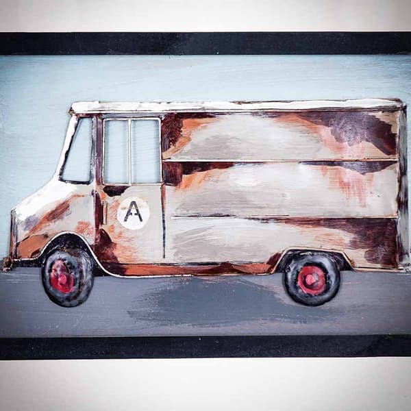 3D-metallitaulu LOFT DELIVERY AUTO 60x40 cm
