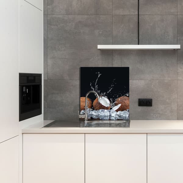 GLASPANEL FÖR KÖK 60x65 Kokosnöt