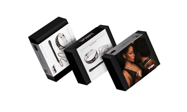 Herrhalsband med koppel Vit