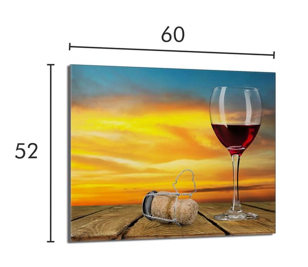 Glasbeskytter til komfur 60x52 Vin